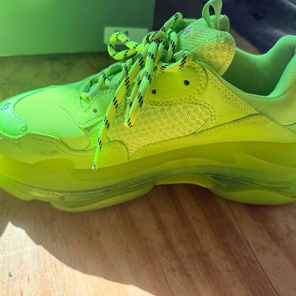 Balenciaga Men's Yellow Triple S Sneaker 'Fluo' Size 10 - Picture 4 of 11